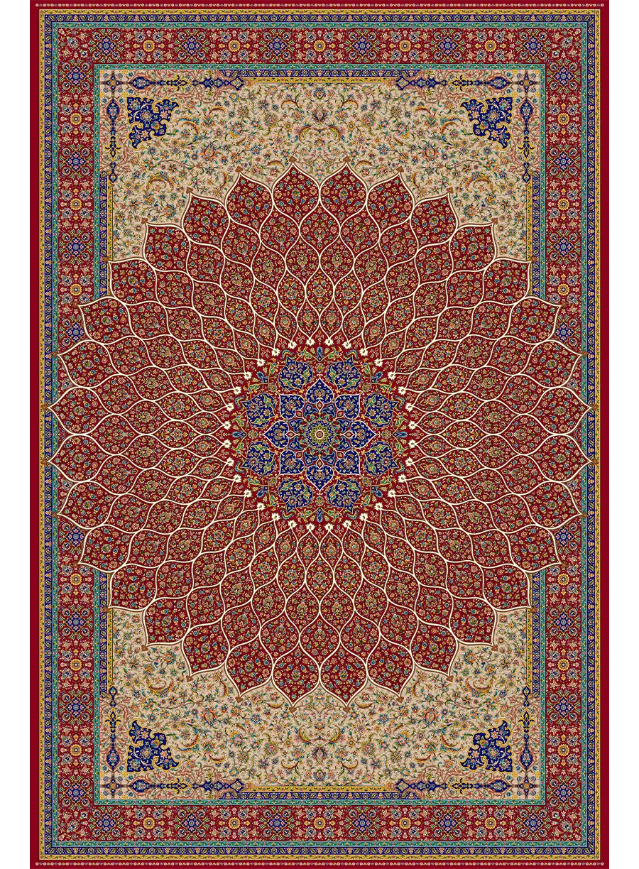510256-بژ-Beige-200300-L فرش ابریشمی گنبدی | کلکسیون قم - تصویر 1
