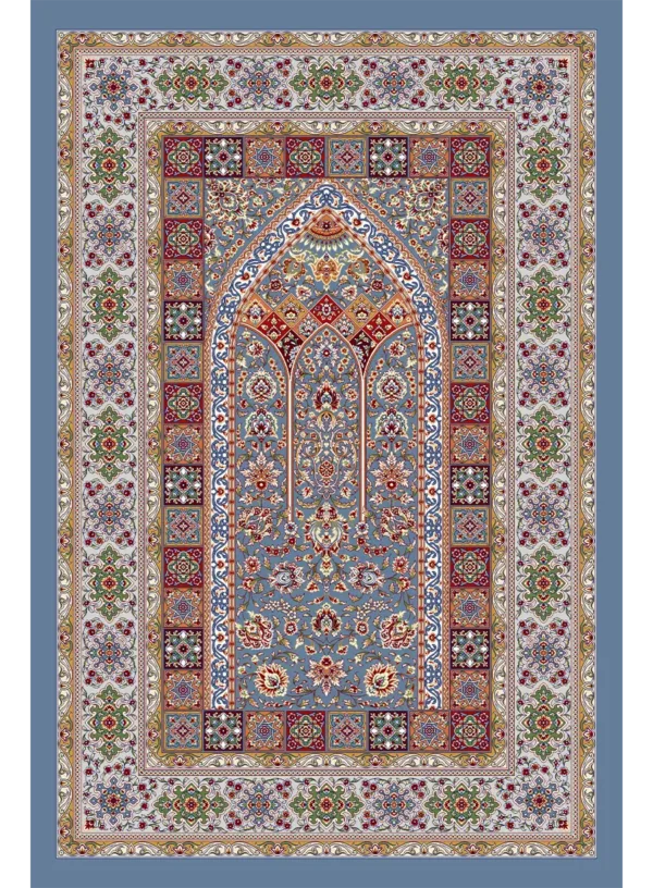 فرش ابریشمی محرابی (سجاده) | کلکسیون کاشان - تصویر 1