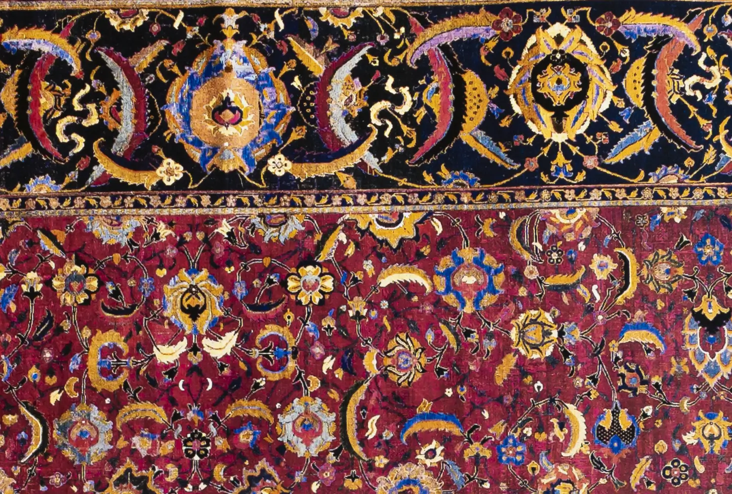 طرح هراتی در فرش ایرانی؛ تاریخچه، ویژگی‌ها و ساختار نقش ریز ماهی