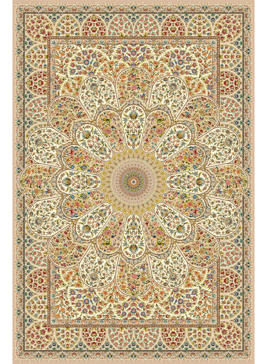 550150C_200300_نیاز به ویرایش فرش ابریشمی زیرگنبدی گل فرنگ | کلکسیون شاه عباس - تصویر 1