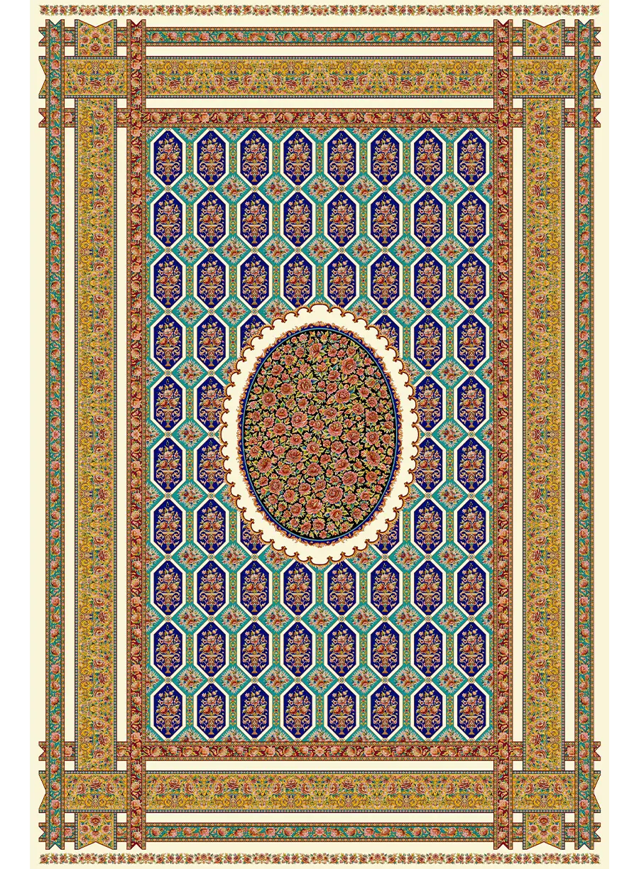 550270C_200300 فرش ابریشمی محرمات گل فرنگ | کلکسیون شاه عباس - تصویر 1